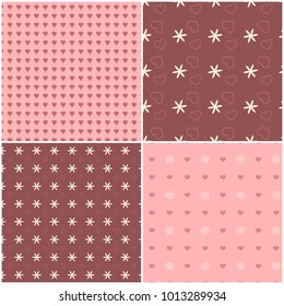 Vector heart pattern set. St Valentine design elements.
