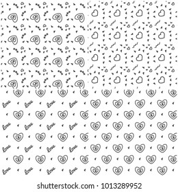 Vector heart pattern set. St Valentine design elements.