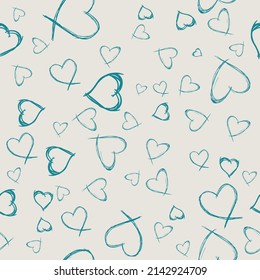 Vector heart pattern. Textile and T-shirt pattern. Fashion heart and valentines day.
