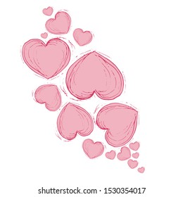 Vector heart picture, pink cloud. Pink romantic dialogue window isolated on white