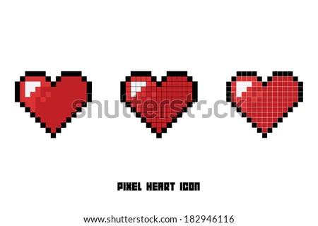 Vector Heart Pixel Icon Stock Vector (Royalty Free) 182946116