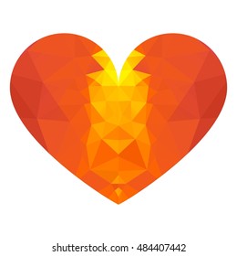 Vector heart polygonal. Design elements for marketing, advertising, promotion, branding and media. Flat cartoon illustration. Objects isolated on a white background.