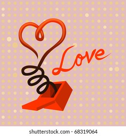 vector heart popping out of a box