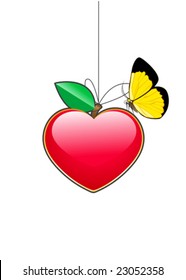 Vector heart postcard