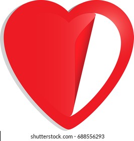 Vector heart postcard;  vector illustration