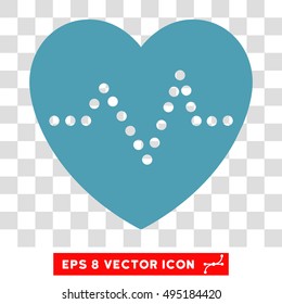 Vector Heart Pulse EPS vector icon. Illustration style is flat iconic cyan symbol on a transparent background.