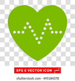 Vector Heart Pulse EPS vector pictogram. Illustration style is flat iconic eco green symbol on a transparent background.
