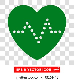 Vector Heart Pulse EPS vector pictogram. Illustration style is flat iconic green symbol on a transparent background.