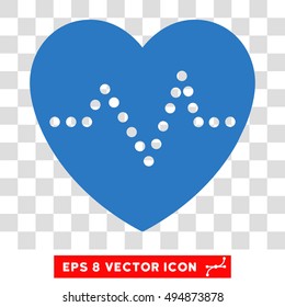 Vector Heart Pulse EPS vector pictograph. Illustration style is flat iconic smooth blue symbol on a transparent background.