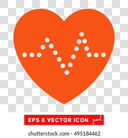 Vector Heart Pulse EPS vector pictograph. Illustration style is flat iconic orange symbol on a transparent background.
