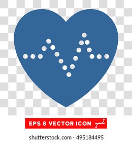 Vector Heart Pulse EPS vector pictograph. Illustration style is flat iconic cobalt symbol on a transparent background.