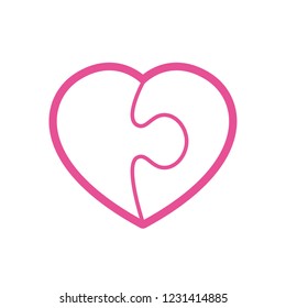 Vector heart puzzle. Isolated on white background
