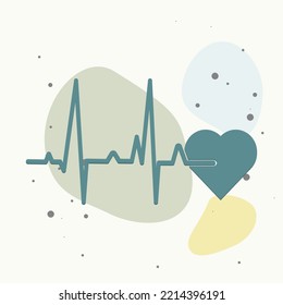 Vector heart rate icon. Arrhythmia and heart icon on multicolored background. Layers grouped for easy editing illustration. For your design.