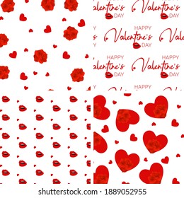 rosa de los labios rojos del corazón vectorial