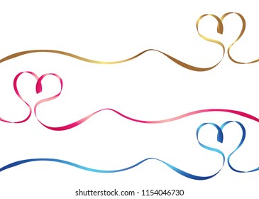 Vector heart ribbon on white background. vector eps10