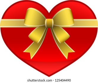 vector heart with ribbon - Separate layers for easy editing