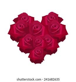 vector heart of roses