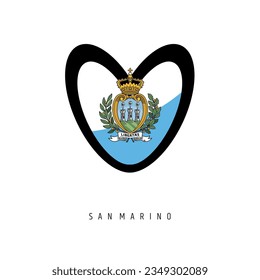 The vector heart with San Marino flag, isolated