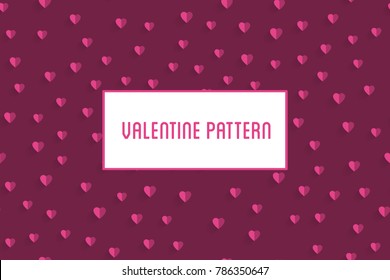 Vector heart seamless pattern. St Valentine red background of he