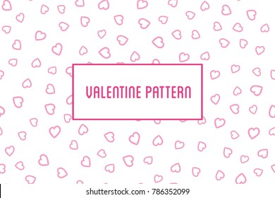 Vector heart seamless pattern. St Valentine red background of hearts hand drawn art icons. Design for Valentines day greeting love card.