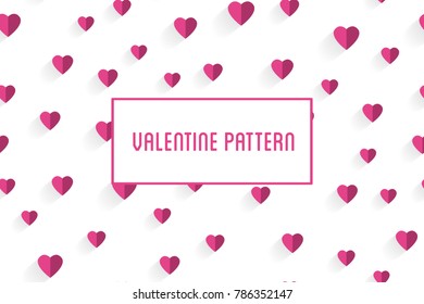 Vector heart seamless pattern. St Valentine red background of hearts hand drawn art icons. Design for Valentines day greeting love card.