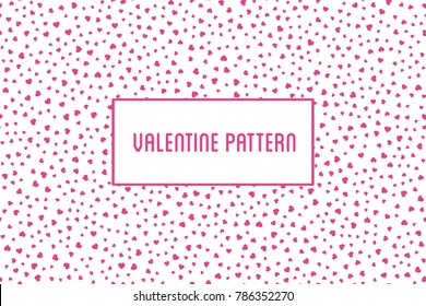 Vector heart seamless pattern. St Valentine red background of hearts hand drawn art icons. Design for Valentines day greeting love card.