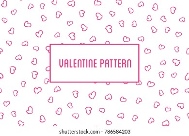 Vector heart seamless pattern. St Valentine design of hearts hand drawn art icons.