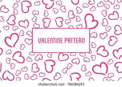 Vector heart seamless pattern. St Valentine design of hearts hand drawn art icons.