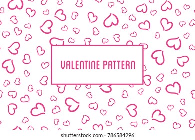 Vector heart seamless pattern. St Valentine design of hearts hand drawn art icons.