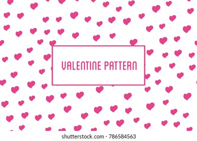 Vector heart seamless pattern. St Valentine design of hearts han