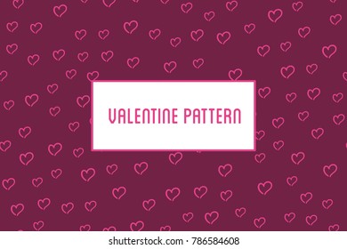 Vector heart seamless pattern. St Valentine design of hearts han