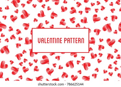 Vector heart seamless pattern. St Valentine design of hearts hand drawn art icons.