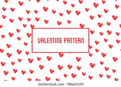 Vector heart seamless pattern. St Valentine design of hearts hand drawn art icons.