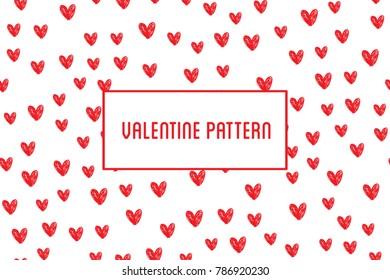 Vector heart seamless pattern. St Valentine red background of he