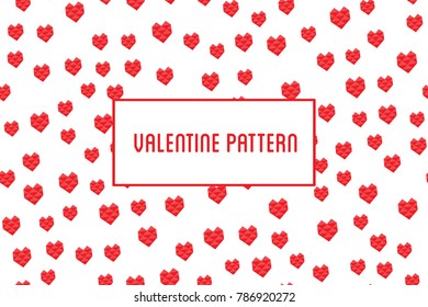 Vector heart seamless pattern. St Valentine red background of he