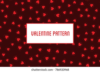 Vector heart seamless pattern. St Valentine red background of he