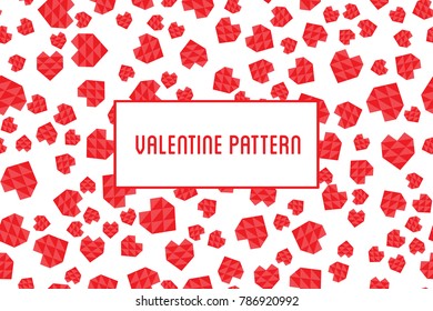 Vector heart seamless pattern. St Valentine red background of he