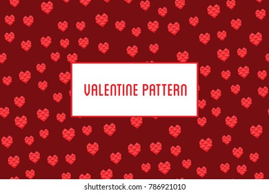 Vector heart seamless pattern. St Valentine red background of he