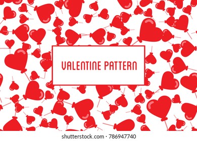Vector heart seamless pattern. St Valentine red background of he