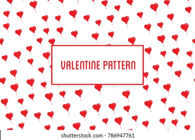 Vector heart seamless pattern. St Valentine red background of he