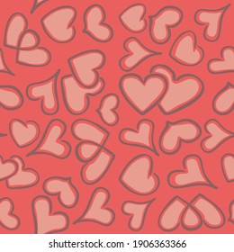 Vector heart seamless pattern.Vector illustration.