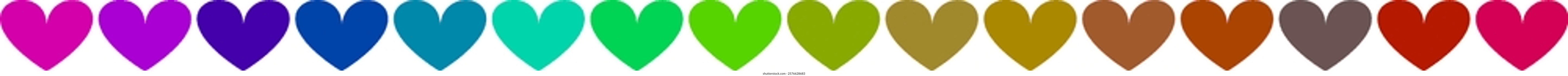 Vector heart set with colors