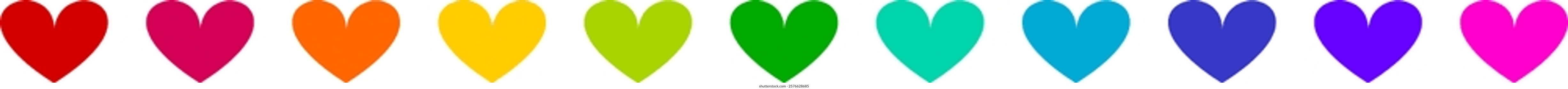 Vector heart set with colors