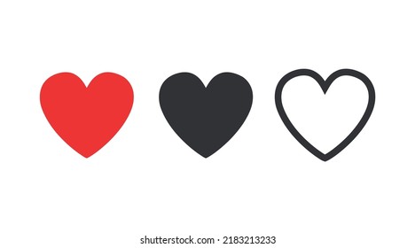 Vector heart set. Heart shapes collection. Simple vector hearts.
