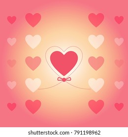 Vector of heart shape background in valentine days.