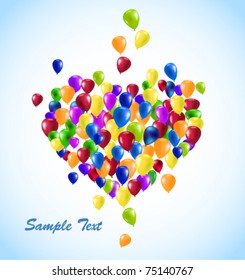 vector Heart shape balloons