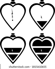 Vector, Heart Shape Battery Version B&w