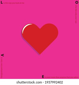 Un vector de forma cardíaca con una bella frase en concepto minimalista.