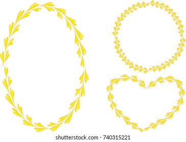 vector heart shape border set