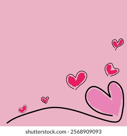 vector heart shape with bright pink and red colors